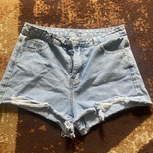 Blue high waisted shorts